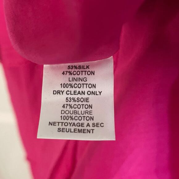 NWT Trina Turk Narcissus Fuchsia Silk Blend Hot Pink Layered Sundress Size 4 - Picture 7 of 9
